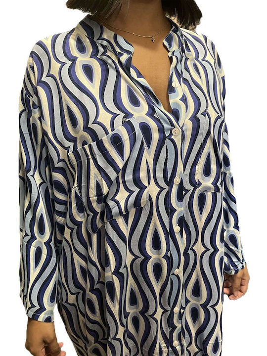 Platinum Fashion Women's Caftan Beachwear Blue Shades