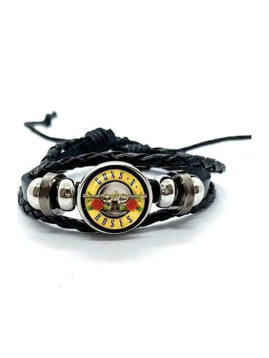 Βραχιόλι Guns N Roses Μαύρο Σχοινί Ρυθμιζόμενο Guns N Roses Bracelet Black Rope Adjustable Molfs