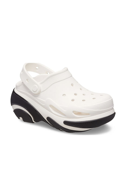 Crocs Bubble Crush Σαμπό Λευκά