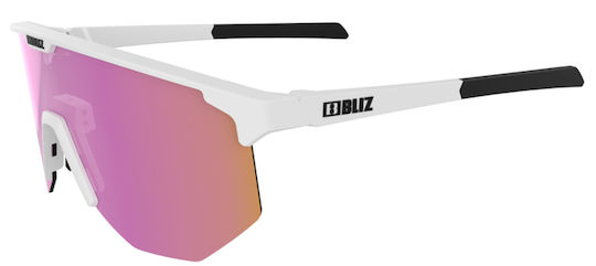 Bliz Cycling Glasses Hero with White Frame & Multicolour Lenses