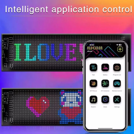 Inscripție LED pentru Mașină RGB