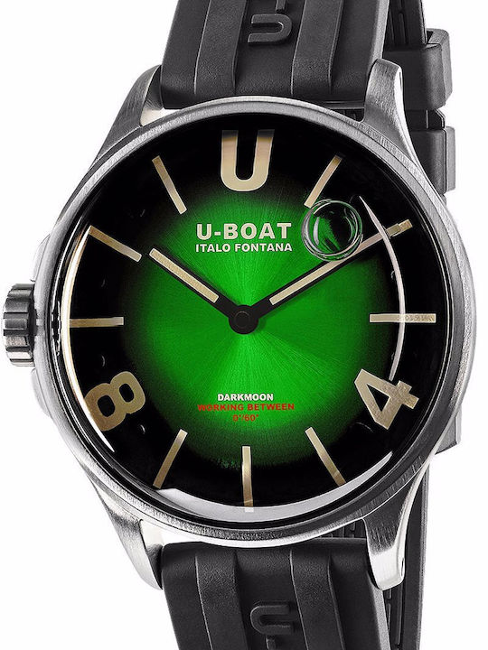 U-Boat Darkmoon Ss Ρολόι Μπαταρίας με Καουτσούκ Λουράκι