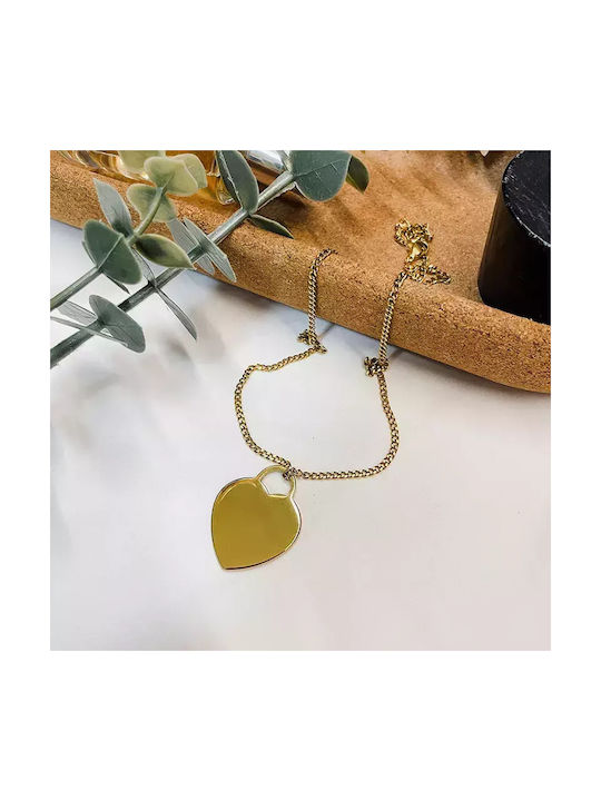 Awear Ethereal Necklace with design Heart from Gold Plated Steel