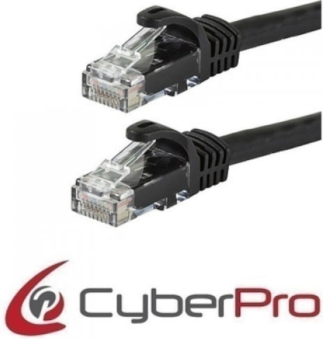 CyberPro U/UTP Cat.6 Ethernet Network Cable 0.25m Black 1pcs