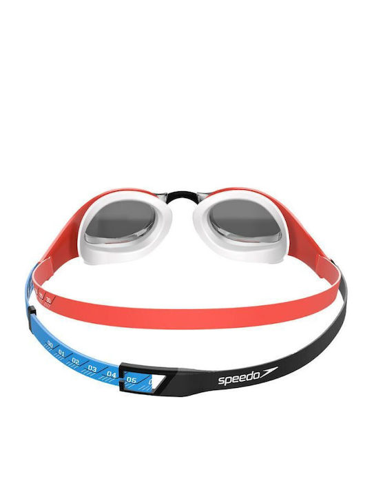 Speedo Fastskin Pure Focus Swimming Goggles Adults with Anti-fog Lenses Red