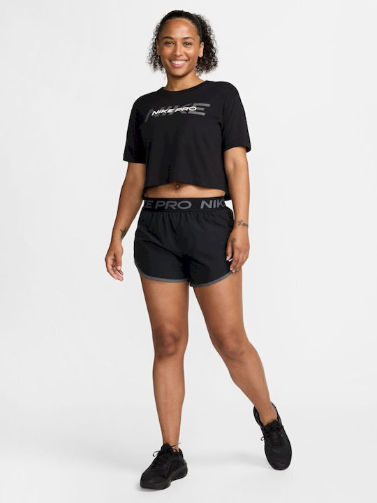 Damen Sportlich Crop T-Shirt Dri-Fit Black