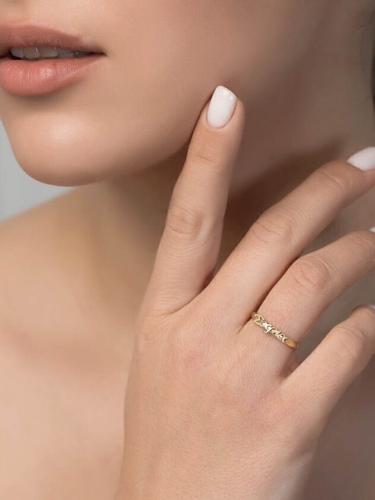 Dio Jewellery Lab Γυναικείο Δαχτυλίδι από Ασήμι Επιχρυσωμένο