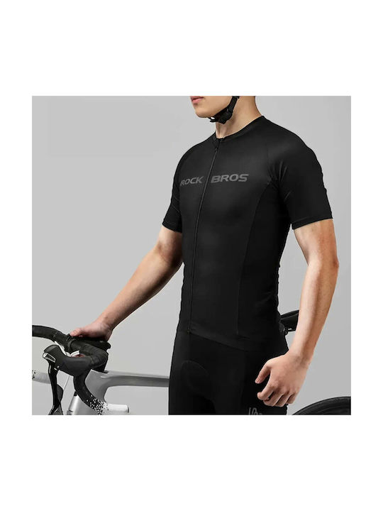 Rockbros Ανδρική Κοντομάνικη Μπλούζα Road Bike Μαύρη