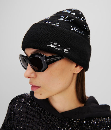 Beanie Frauen Beanie Gestrickt in Schwarz Farbe