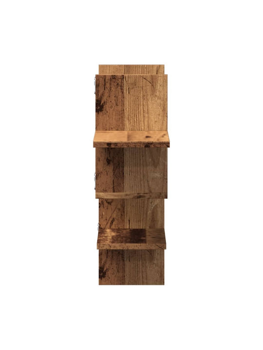 Vidaxl Ραφιέρα Τοίχου Όψη Παλαιού Ξύλου 124,5x18x60,5cm Μοριοσανίδα 1 Τεμ Καφέ