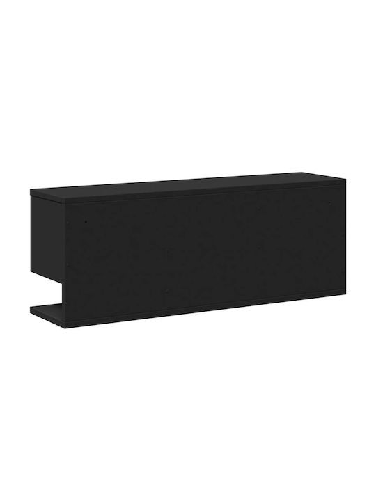 Black Wall Cabinet 80x20x30 cm Engineered Wood Black 80 x 20 x 30 Cm