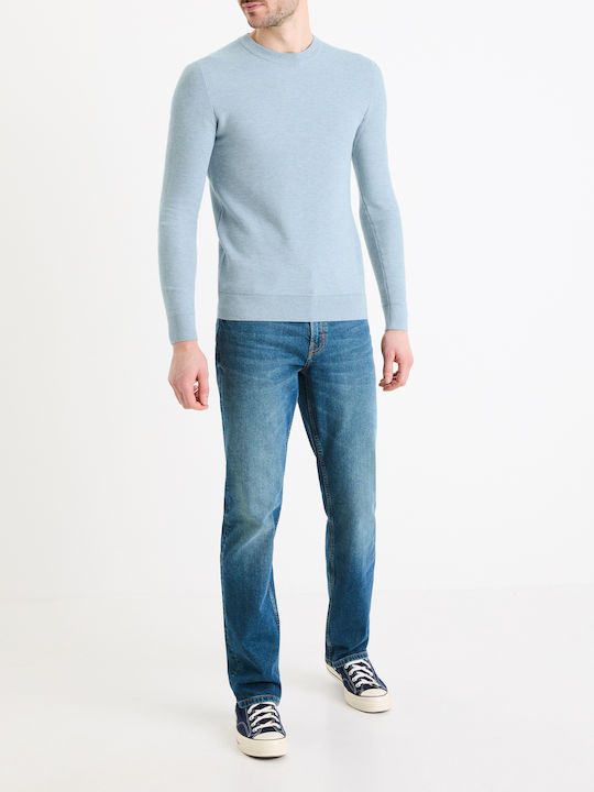 Celio Bluza Bărbătească cu Mânecă Lungă Blue Mel