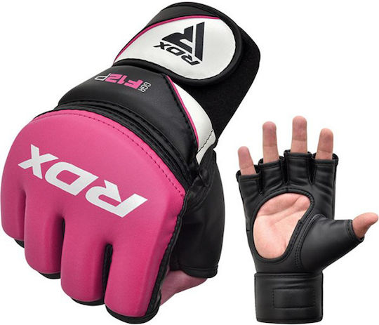 RDX Grappling Leather MMA Gloves Pink