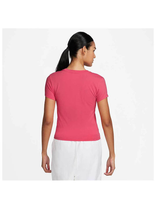 Nike Femeie Crop Pulover Bumbac Roz