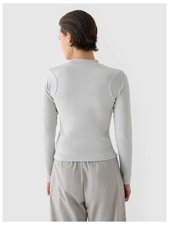 4F Women's Athletic Blouse Long Sleeve Gray