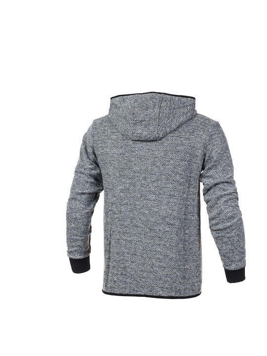 Senior Men's Sweatshirt Jacket with Hood and Pockets Gray