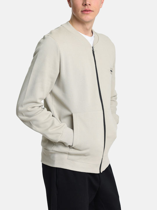 Basefashion Men's Sweatshirt Jacket with Pockets Beige