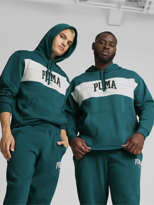 Puma Ανδρικό Φούτερ με Κουκούλα Πετρόλ