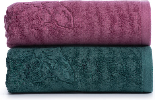 Nef-Nef Homeware Σώματος Premium Birds 70x140εκ. Rose Βάρους 550gr/m²