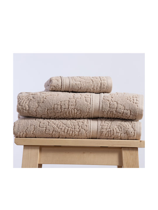 Nef-Nef Homeware Handtuch Premium Louiza 30x50εκ. Beige Gewicht 550gr/m²
