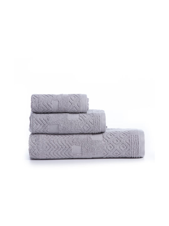 Nef-Nef Homeware Πετσέτα Χεριών Premium Quantum 30x50εκ. Grey Βάρους 550gr/m²