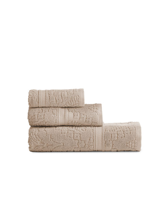 Nef-Nef Homeware Handtuch Premium Louiza 30x50εκ. Beige Gewicht 550gr/m²
