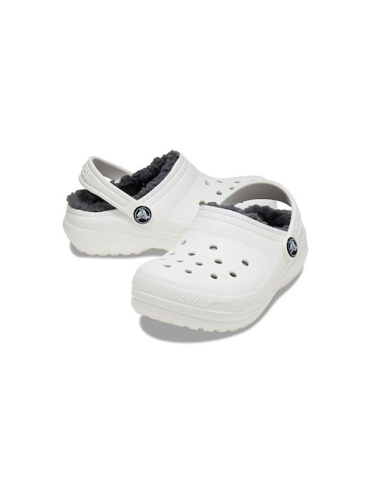 Crocs Kids Slippers White Classic Lined Clog