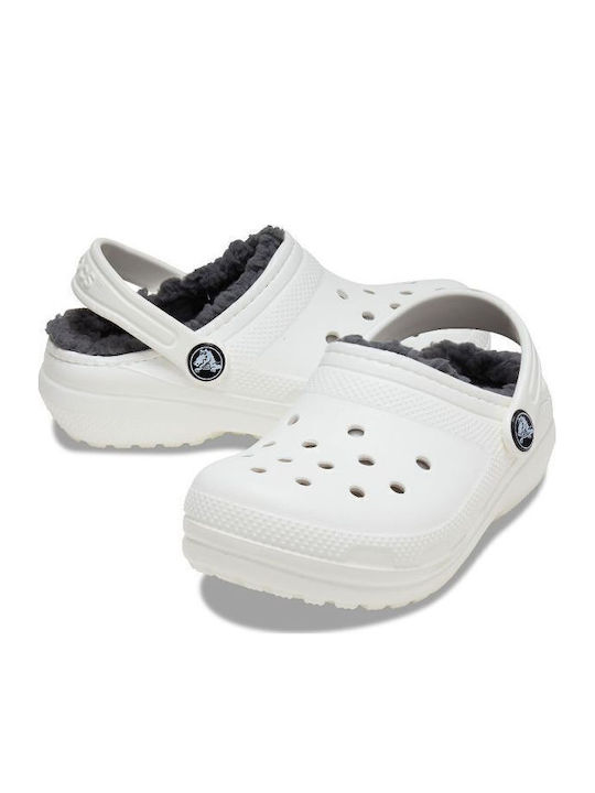 Kids Slippers White Classic Lined Clog