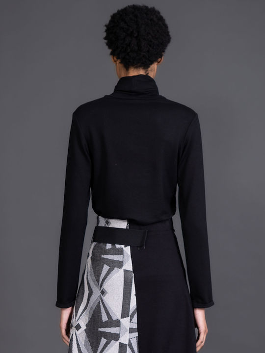 Women's Blouse Long Sleeve Turtleneck Black