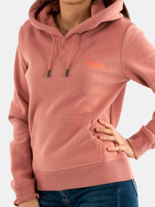 Superdry Essential Logo Jachetă Hanorac pentru Femei Cu glugă Ash Rose, Dusty Rose