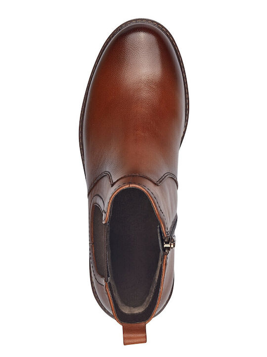 Leather Women's Ankle Boots Tabac Brown