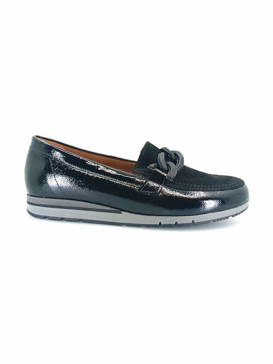 Gabor Leather Women's Loafers in Black Color