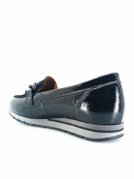 Δερμάτινα Γυναικεία Loafers σε Μαύρο Χρώμα