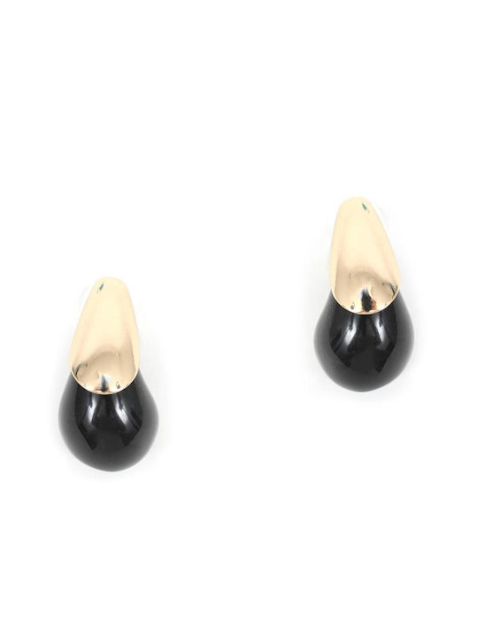 Gold Black Earrings 81594