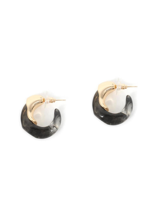 Gold Black Earrings 81590