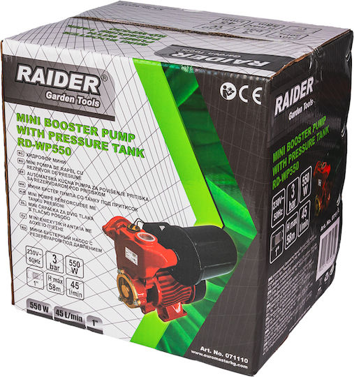 Raider 071110 Single Phase Water Pressure Pump with 45 Litre Container 550W