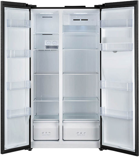 Muhler Side-by-Side Kühlschrank 503Es NoFrost H176.8xB92xT63cm. Schwarz NF677SBSIE