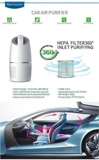 Oberon Car Ionizer with USB 111706