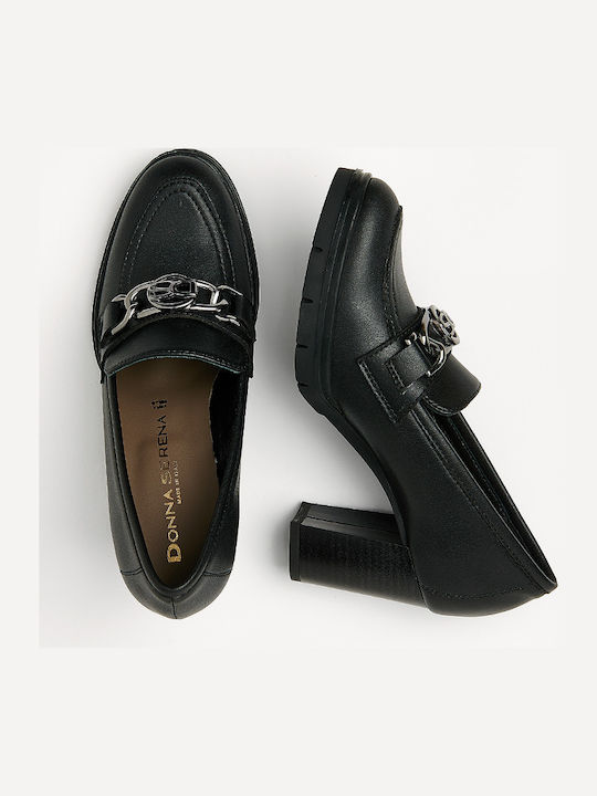 Leder Pumps mit hohem Absatz Schwarz
