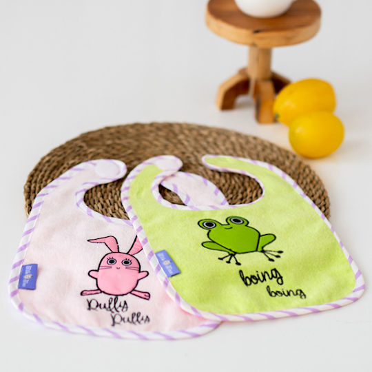 Milk&Moo Bavetă material textil Milk, Rabbit, Frog 2buc