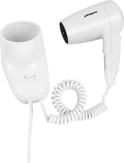 Physa Сешоар за хотел White 1.2кВт със спираловиден кабел до 120см.