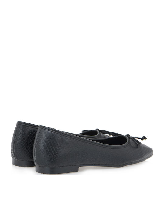 Synthetic Leather Ballerinas Black