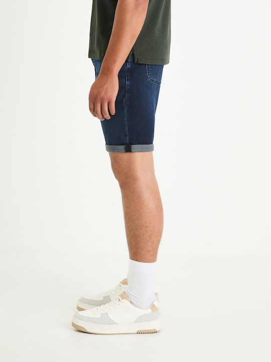 Boknitbm Men's Shorts Jeans Blue Black