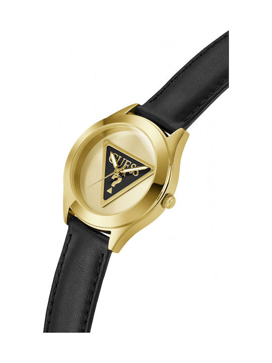 Guess Damen Uhr mit Gold Lederarmband