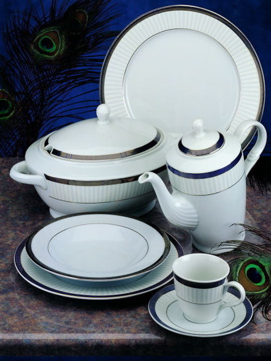 Emfasi Meander Gold Porcelain Dinnerware Set 44pcs