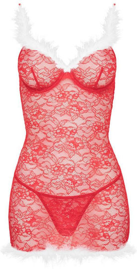 Kotek Sexy Babydoll mit Spitze Rotes Set