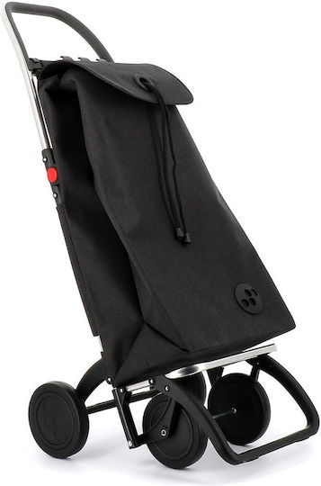 I-max Tweed Υφασμάτινο Καρότσι Λαϊκής Πτυσσόμενο Μαύρο 15cm