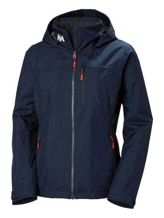 Women's for Hiking Short Lifestyle Jacket for Winter with Hood Blue