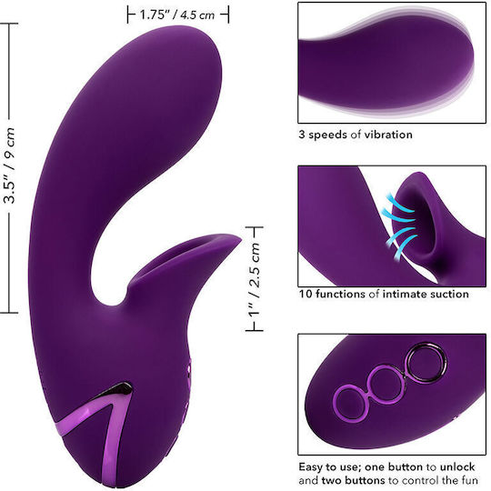 Calexotics Huntington Beach Heartbreaker Δονητής Μασάζ με Απομακρυσμένο Έλεγχο Μωβ