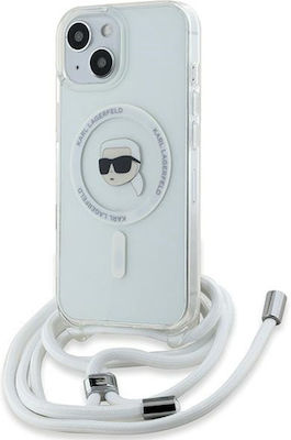 Karl Lagerfeld Back Cover Plastic / Silicone with Strap Transparent (iPhone 15)